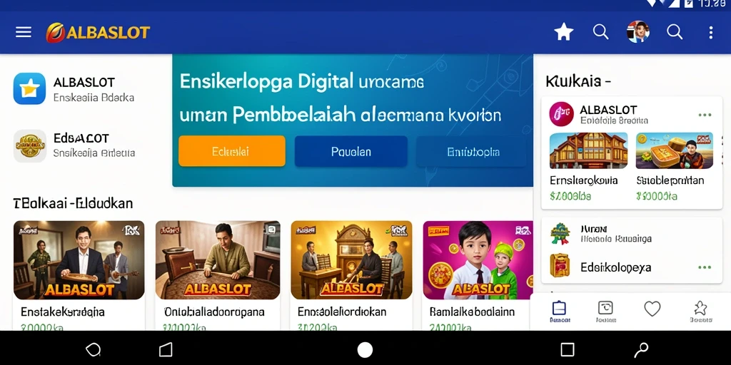Tampilan antarmuka aplikasi ALBASLOT yang informatif dan menarik.