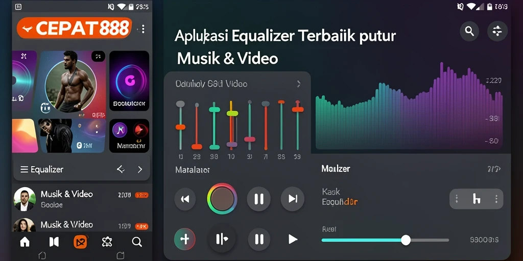 Tampilan antarmuka utama CEPAT88 dengan fungsi Equalizer yang interaktif.