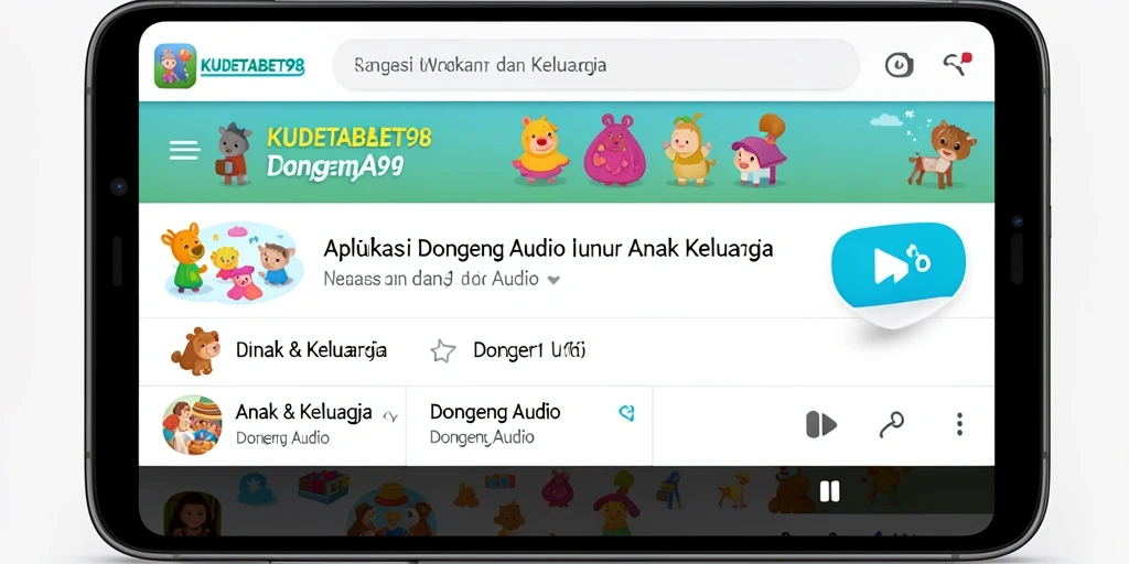 Tampilan antarmuka aplikasi KUDETABET98 yang menarik dan ramah anak.